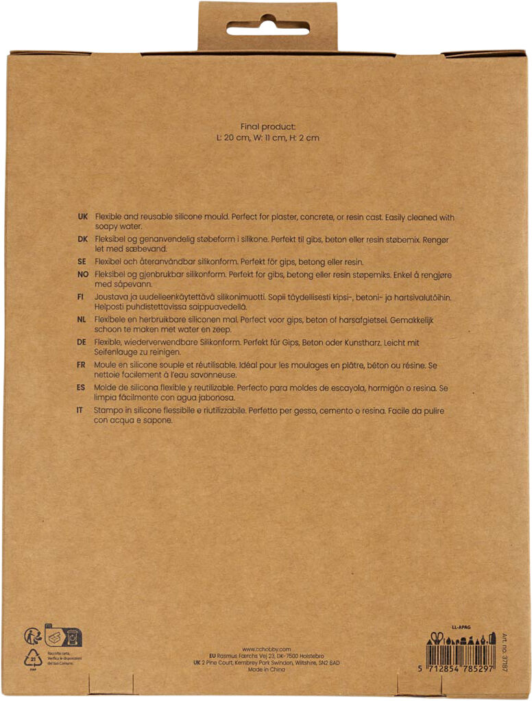 Silikoneform, Konkylie , H: 2 cm, L: 20 cm, B: 11 cm.