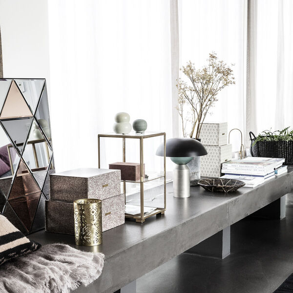 Kabinet, Messing, l: 25 cm, b: 25 cm,h: 41 cm