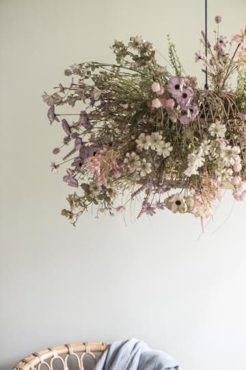 H&aelig;ngelampe bambus sk&aelig;rm hvid plastikledning