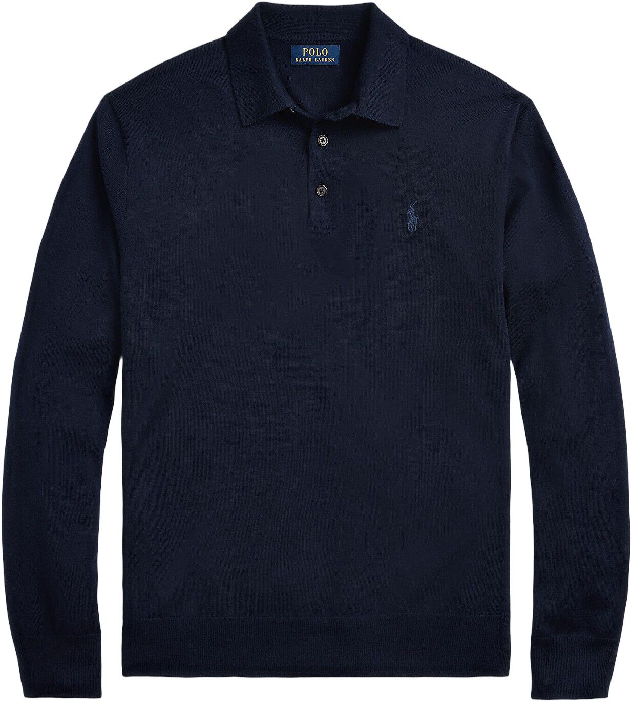 Washable Wool Polo-Collar Sweater
