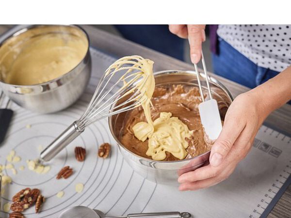 Slikkepott 32 cm Stål/Hvit