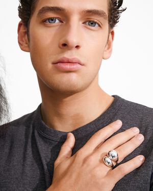 EVON rings, 2-in-1 set, silver-plated