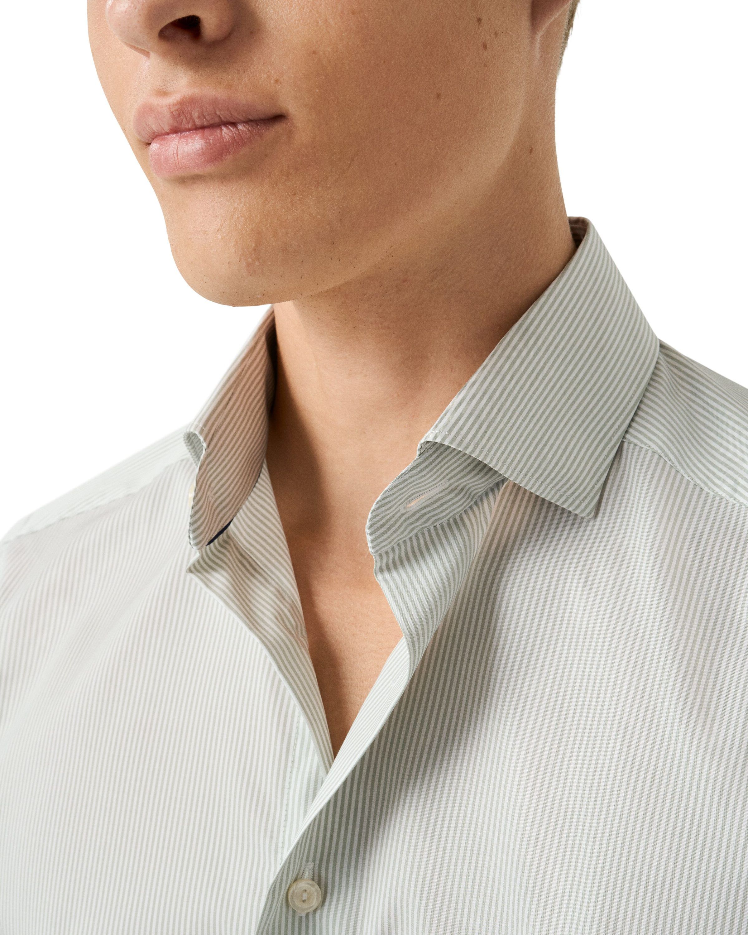 Slim Fit Striped Melange Twill Shirt