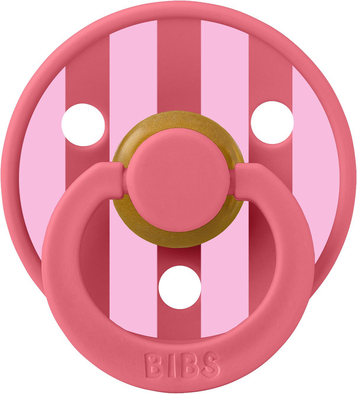 BIBS Pacifier Studio Colour Block Latex Size 2 Coral/Baby Pi