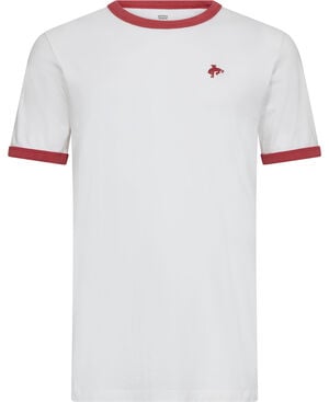 RETRO EMB RINGER TEE BRIGHT WH
