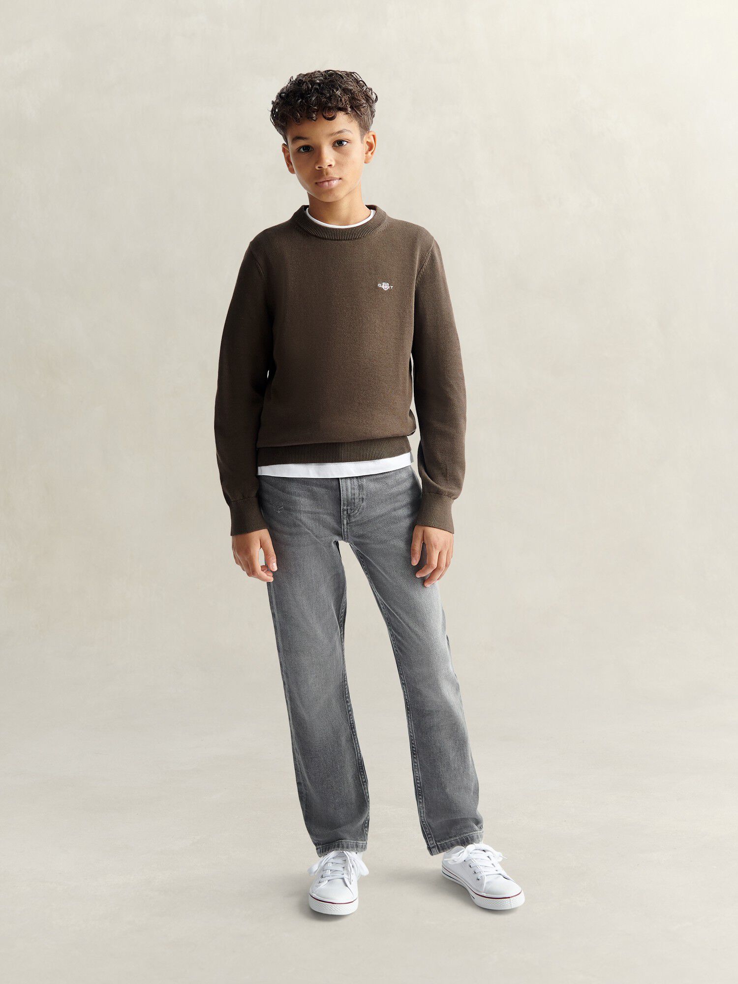 Shield Cotton Crew Neck Sweater