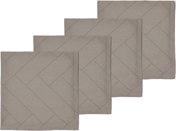 Tøyserviett 4-pak Tiles Damask Taupe