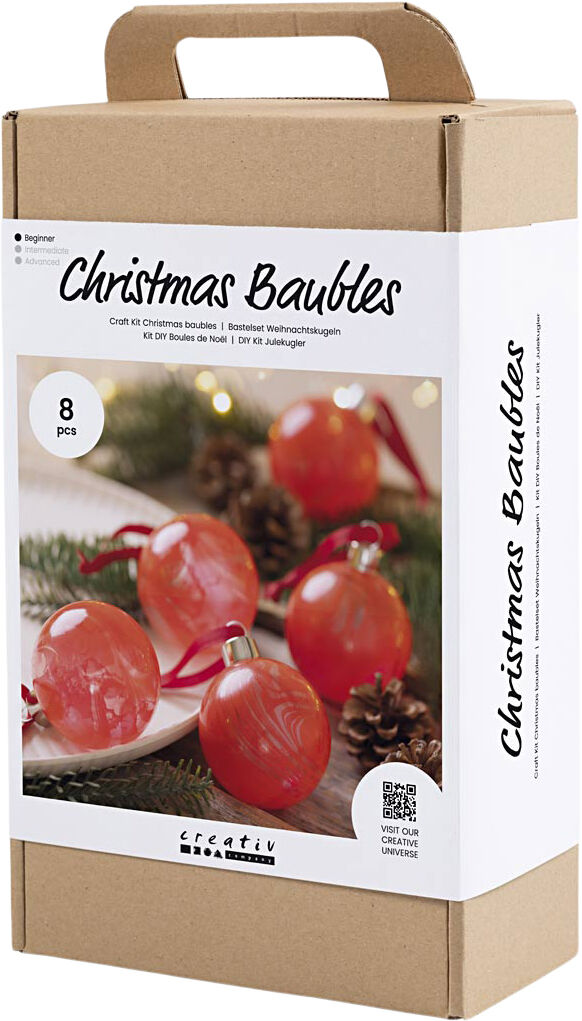 DIY Kit Julekugler, Marmorering