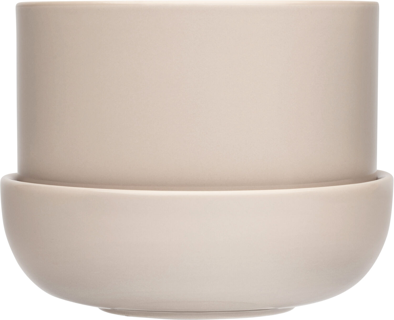 Nappula urtepotte m. undersk&aring;l beige 17x13 cm