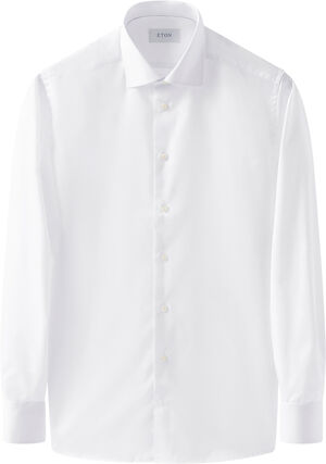Contemporary Fit White Signature Twill Shirt