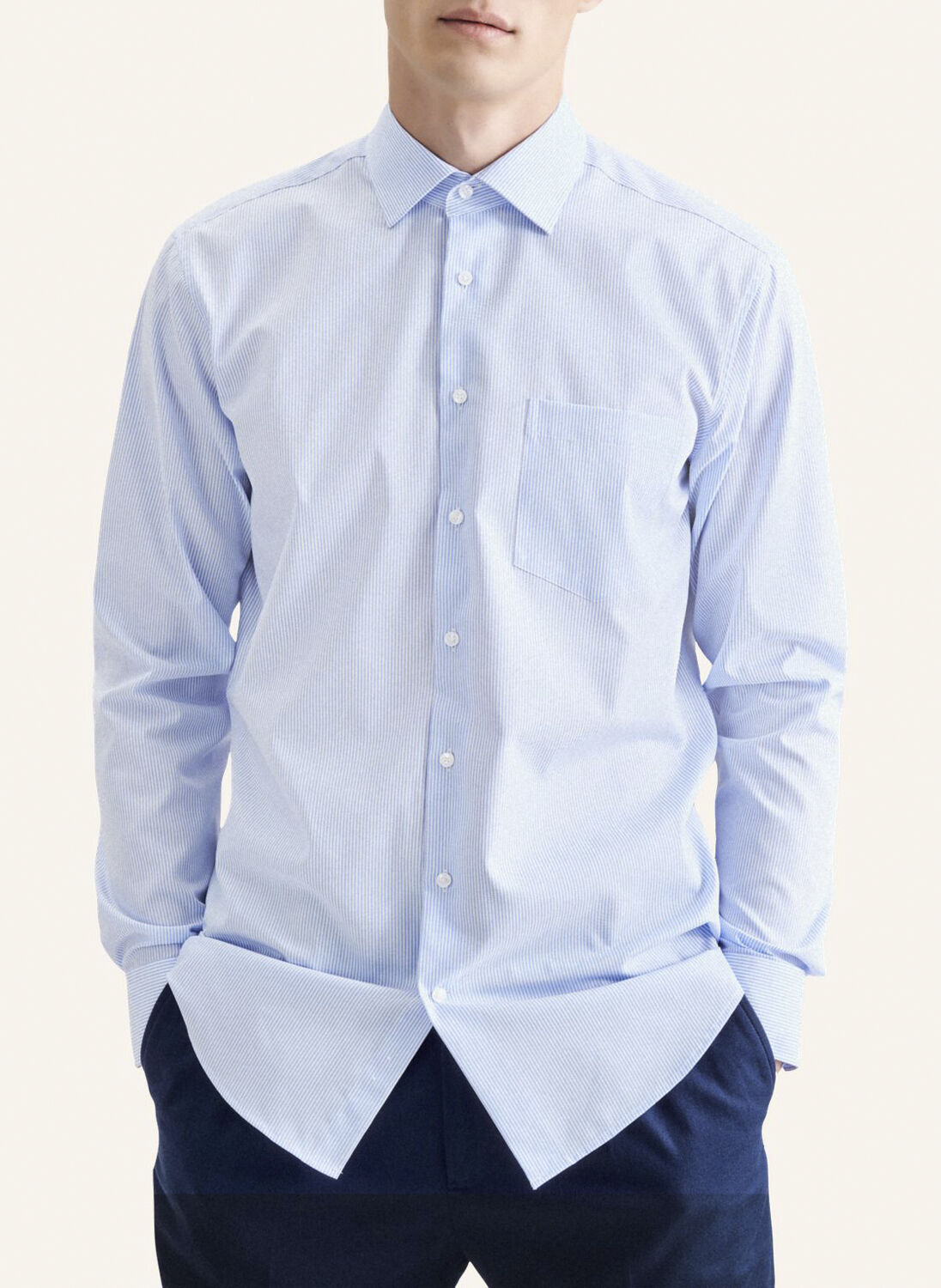 Business Shirt Regular Long sleeve Kent-Collar Stripes