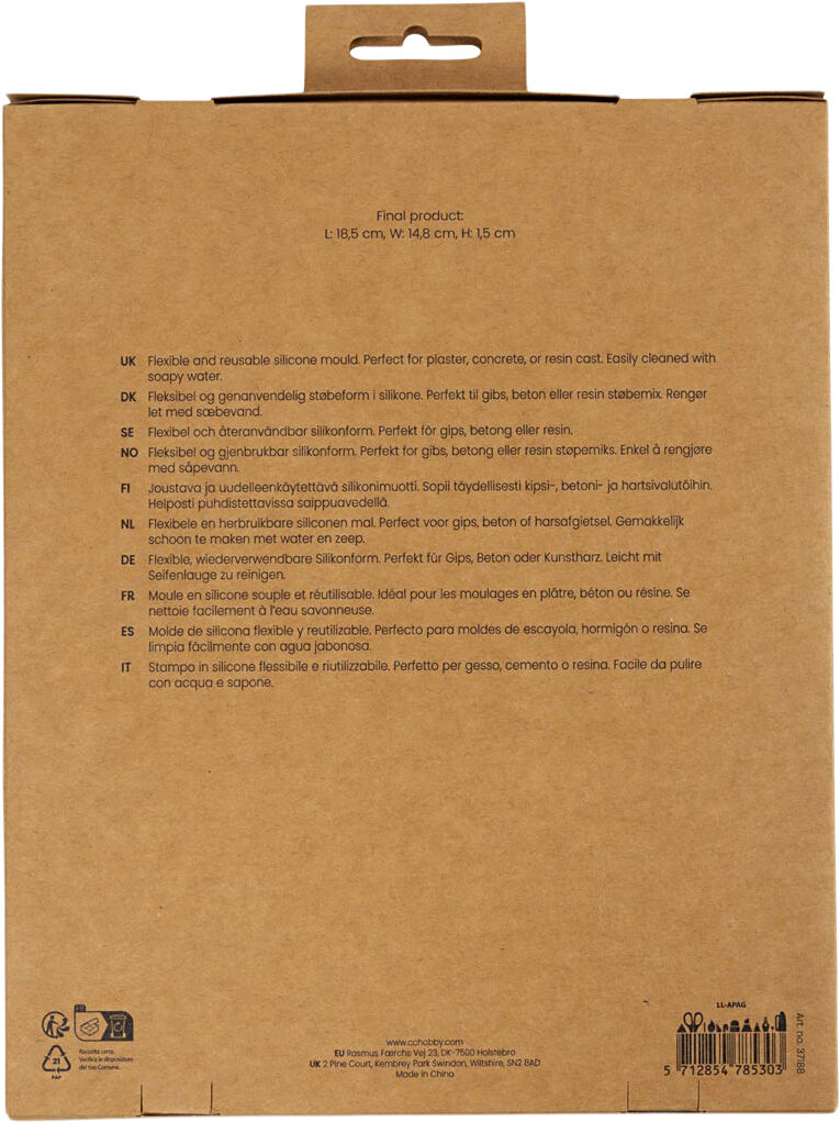 Silikoneform, Gingko blad, H: 1,5 cm, L: 18,5 cm, B: 14,8 cm