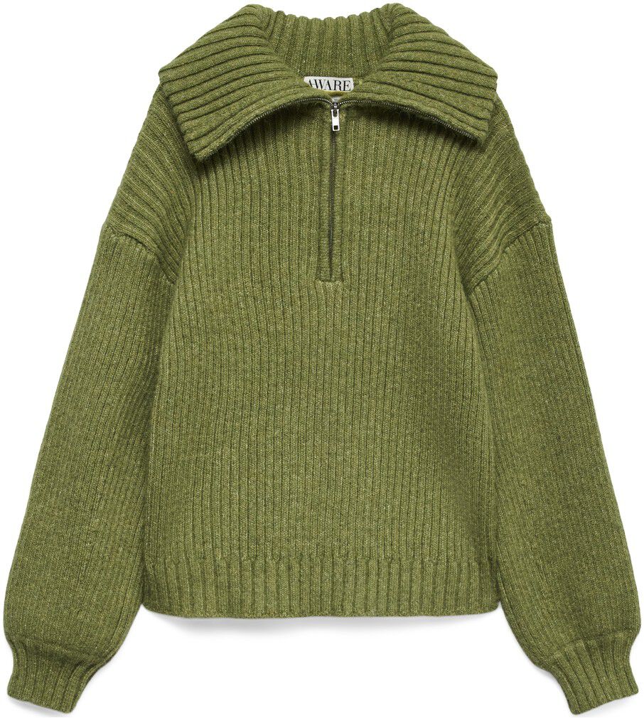 AWULLA LS HIGH NECK HALF-ZIP KNIT