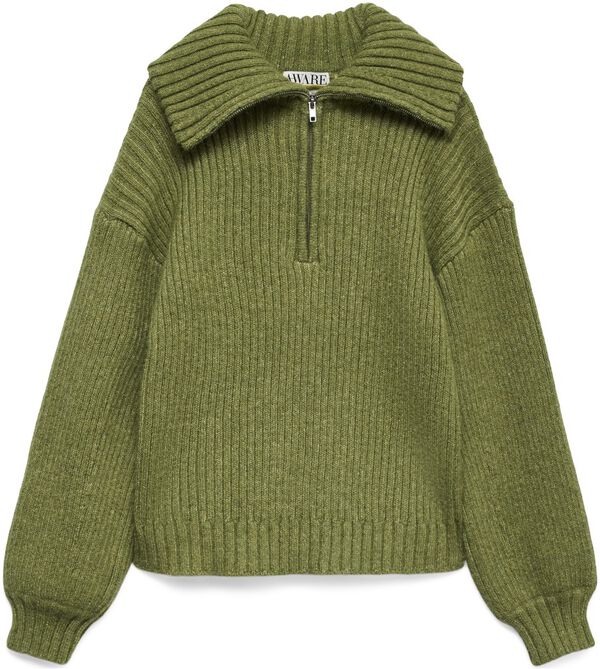AWULLA LS HIGH NECK HALF-ZIP KNIT