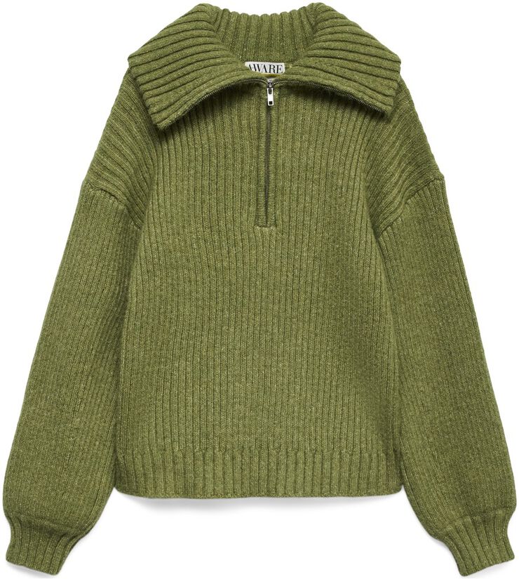 AWULLA LS HIGH NECK HALF-ZIP KNIT