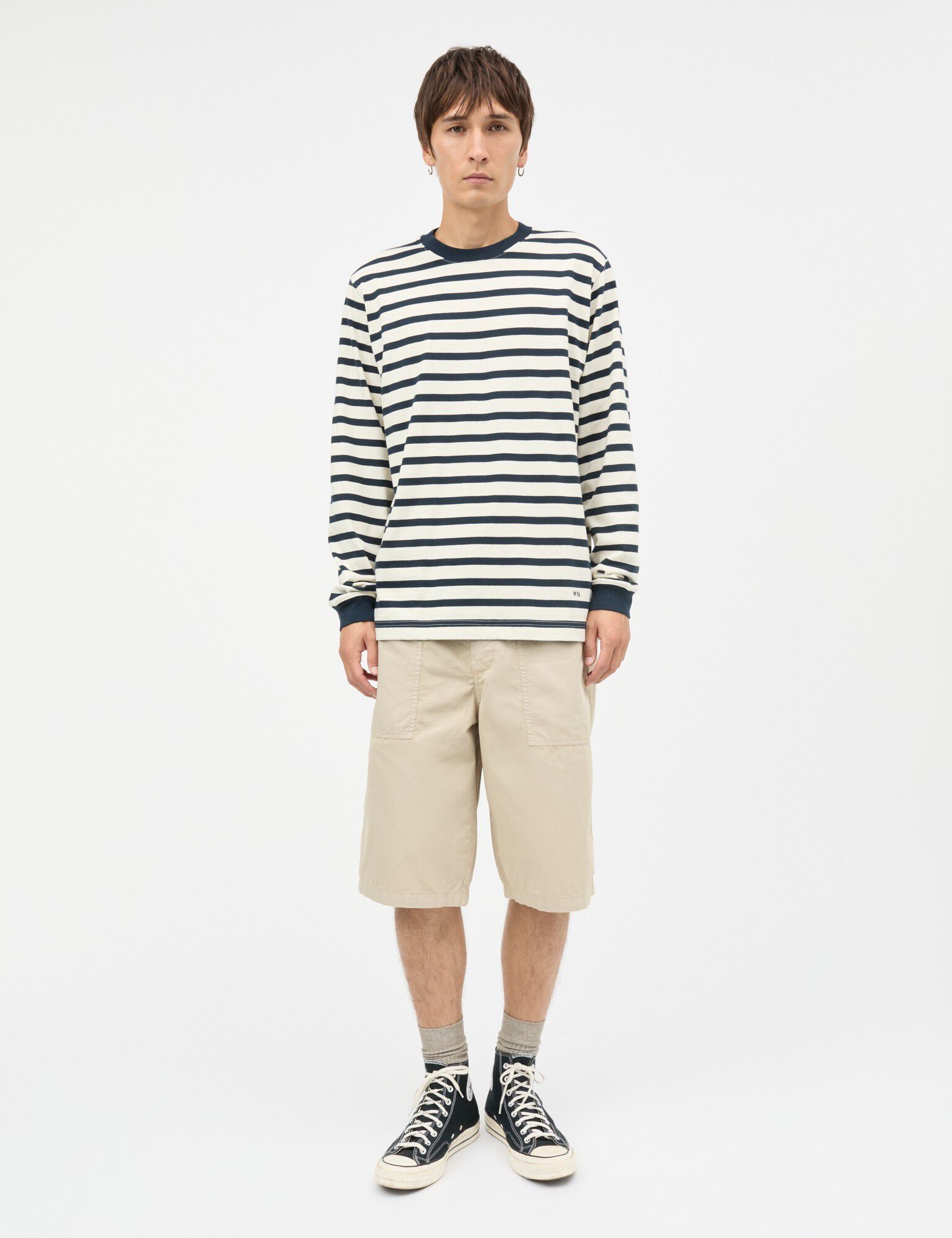 Cotton Jersey Stripe Frode Tee LS