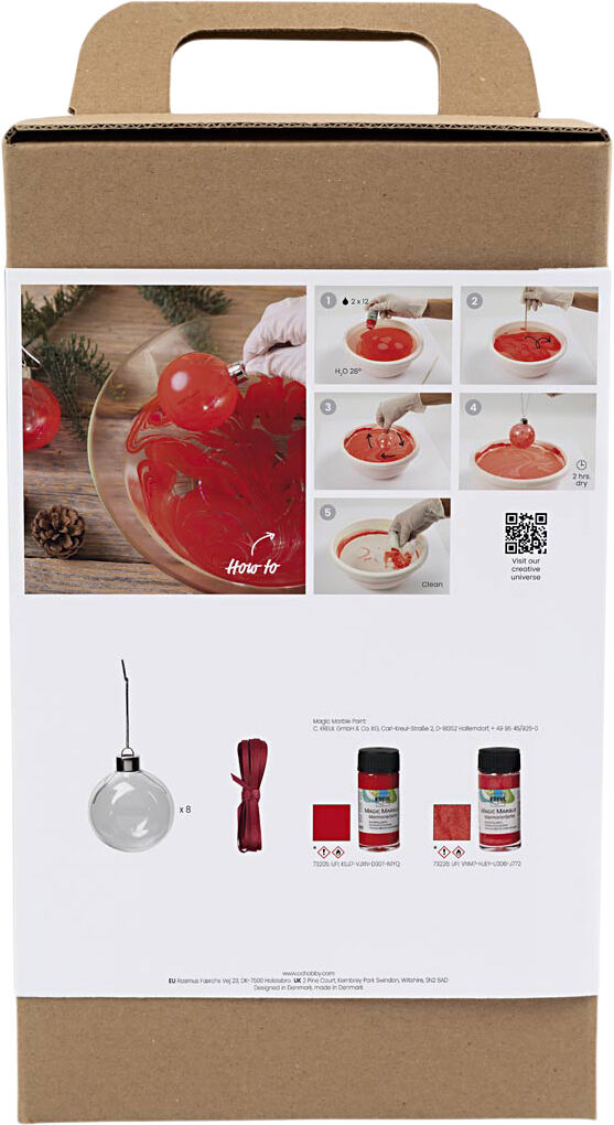 DIY Kit Julekugler, Marmorering