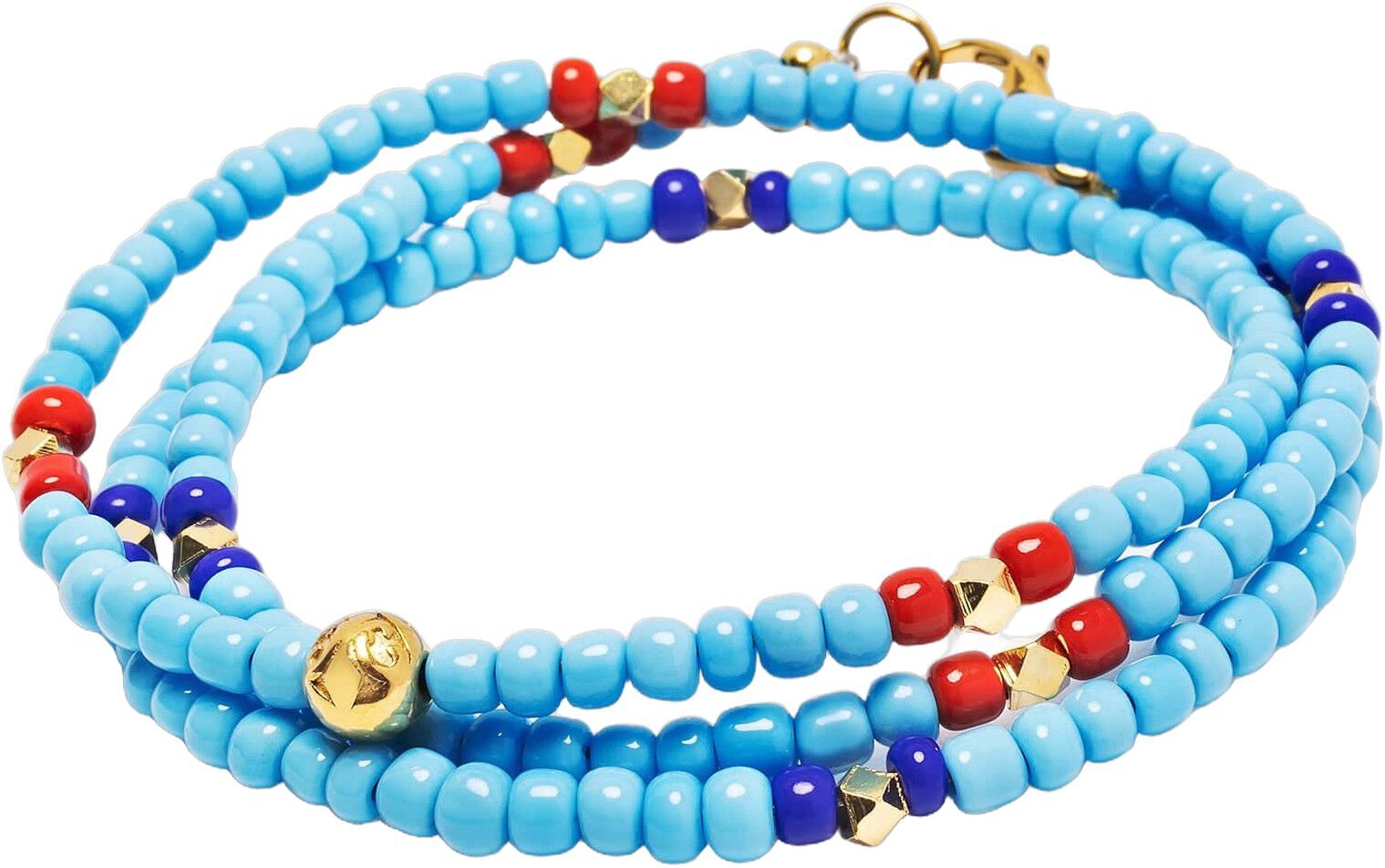 The Mykonos Collection - Vintage Turquoise, Red and Blue Glass Beads
