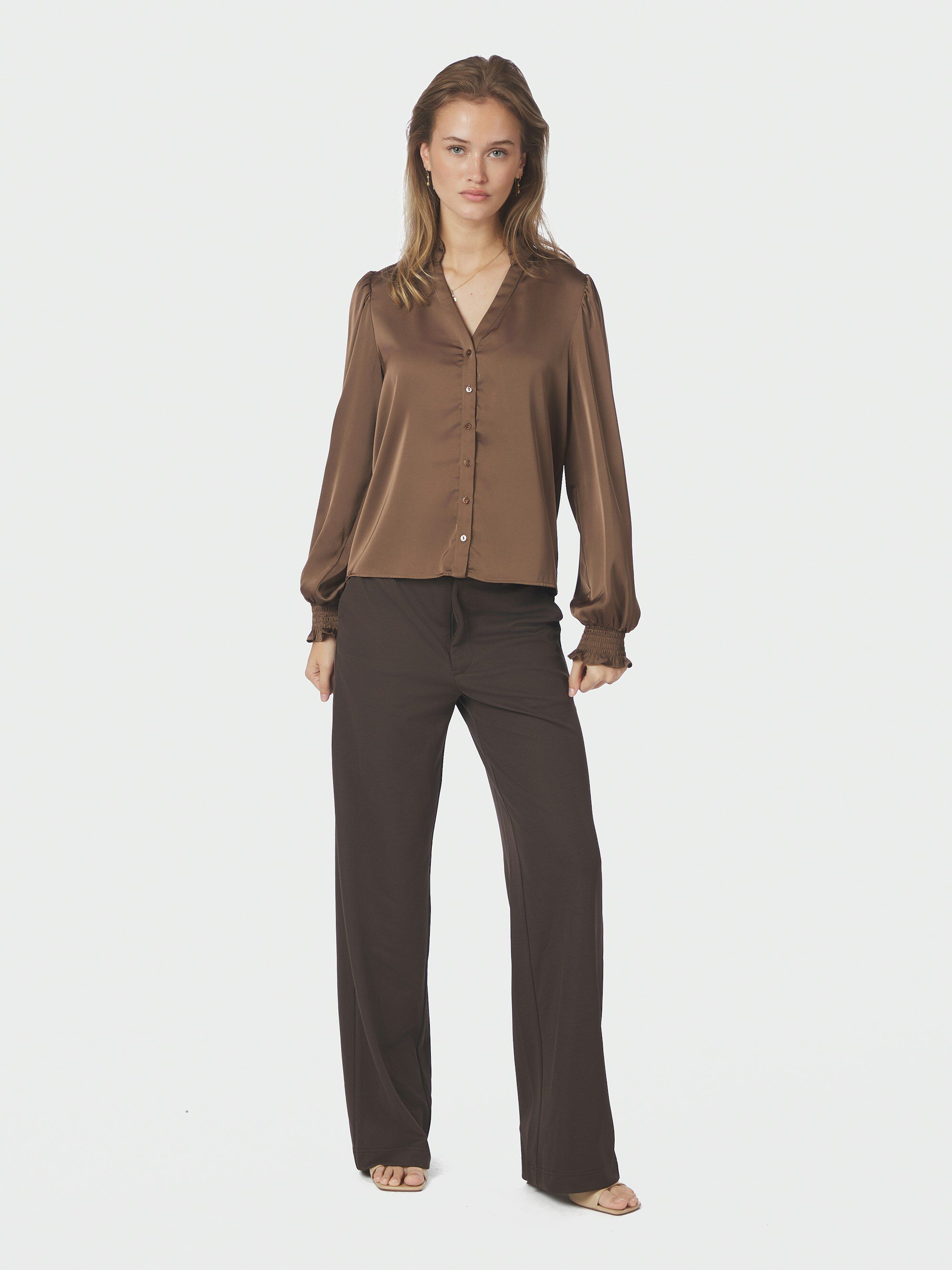 Delsie Drapy Sateen Blouse