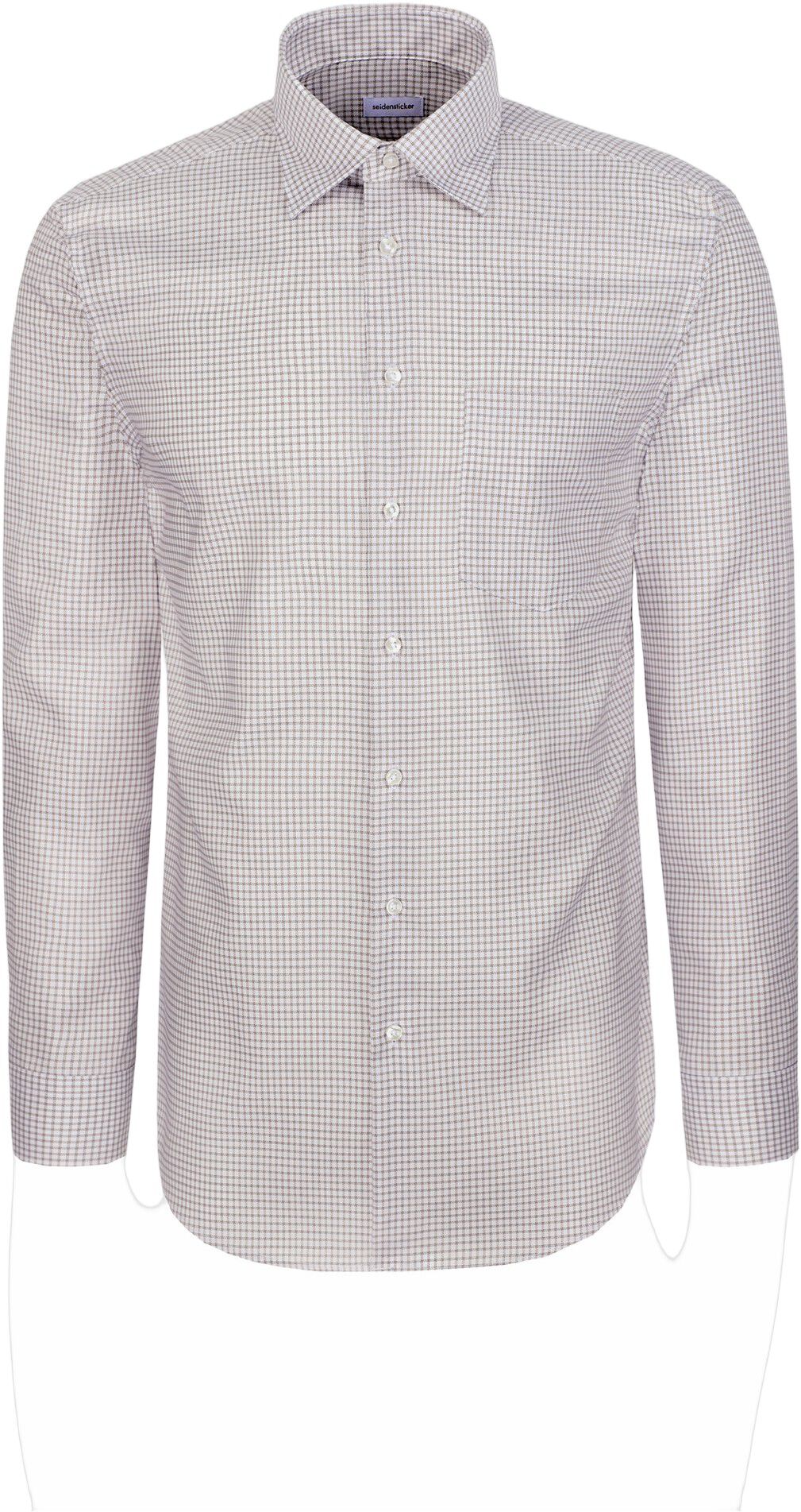 Business shirt Regular 1/1 Covered-Button-Down-Collar Check