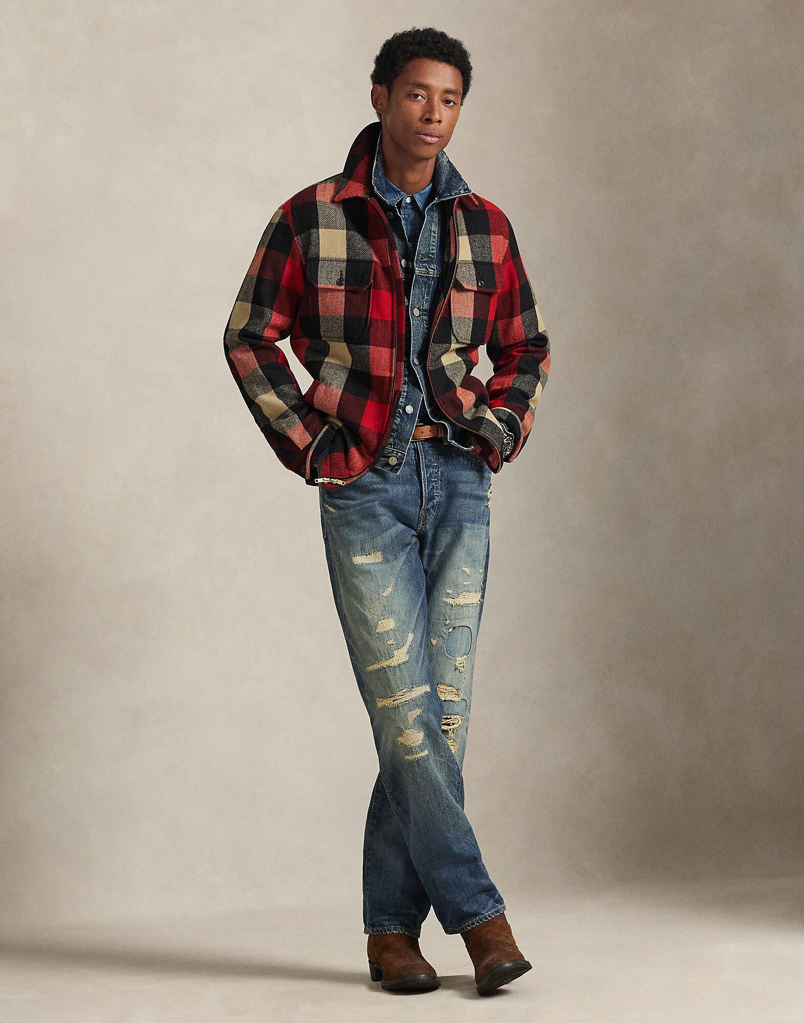 Classic Fit Plaid Wool-Blend Overshirt