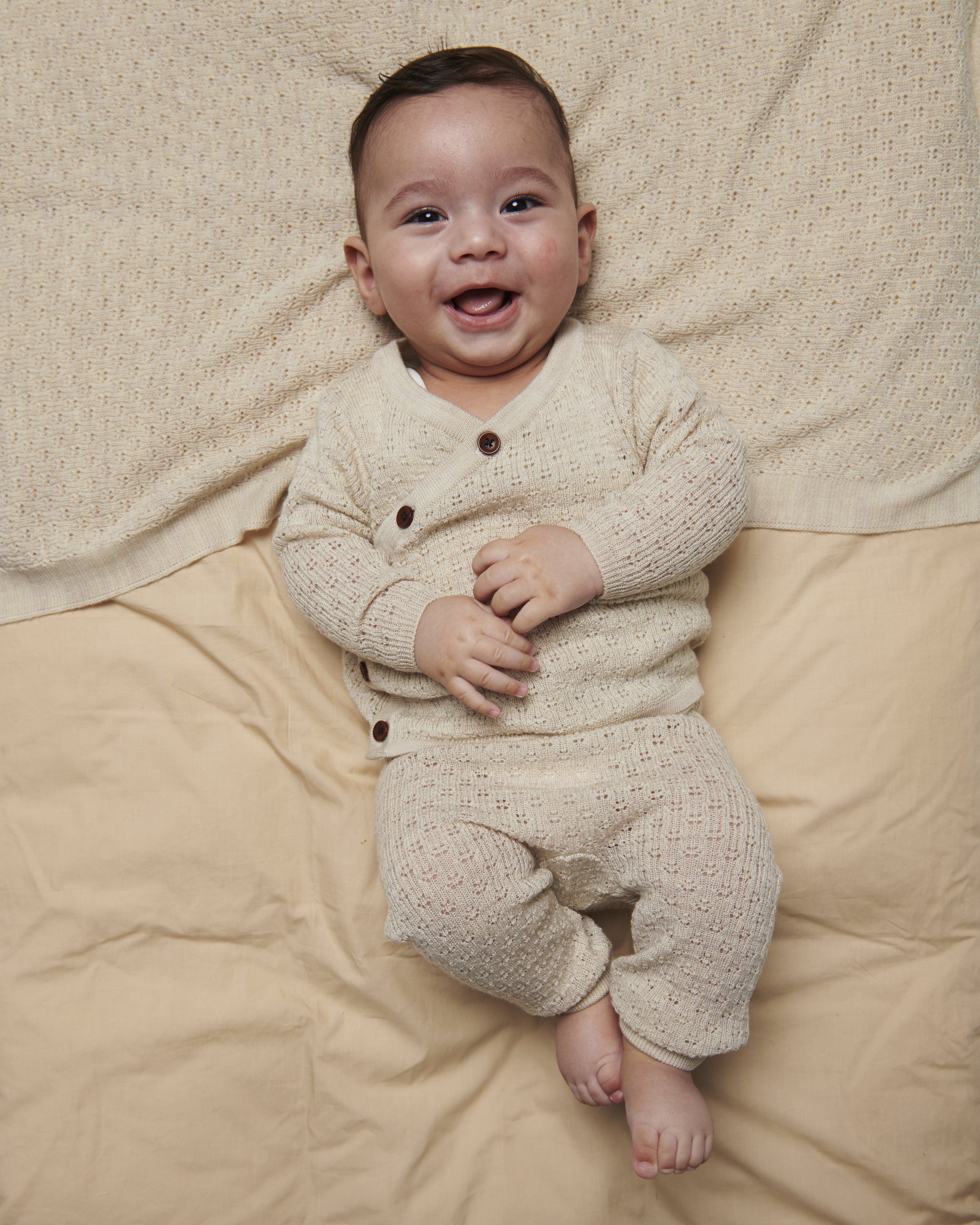 Merino Pattern Baby Cross-Over Cardigan