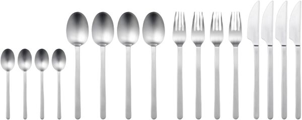 Bestikksett Norm 16 deler Matt stål