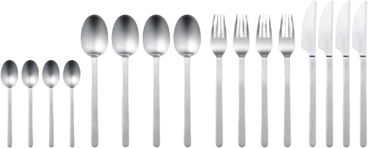Bestikksett Norm 16 deler Matt stål