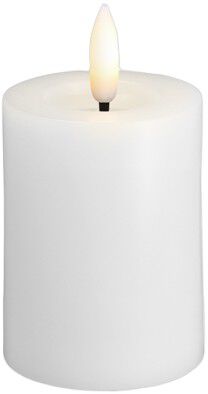 Moods & More - LED Pillar Candles, Silk, Melted, Classic white, 49x75
