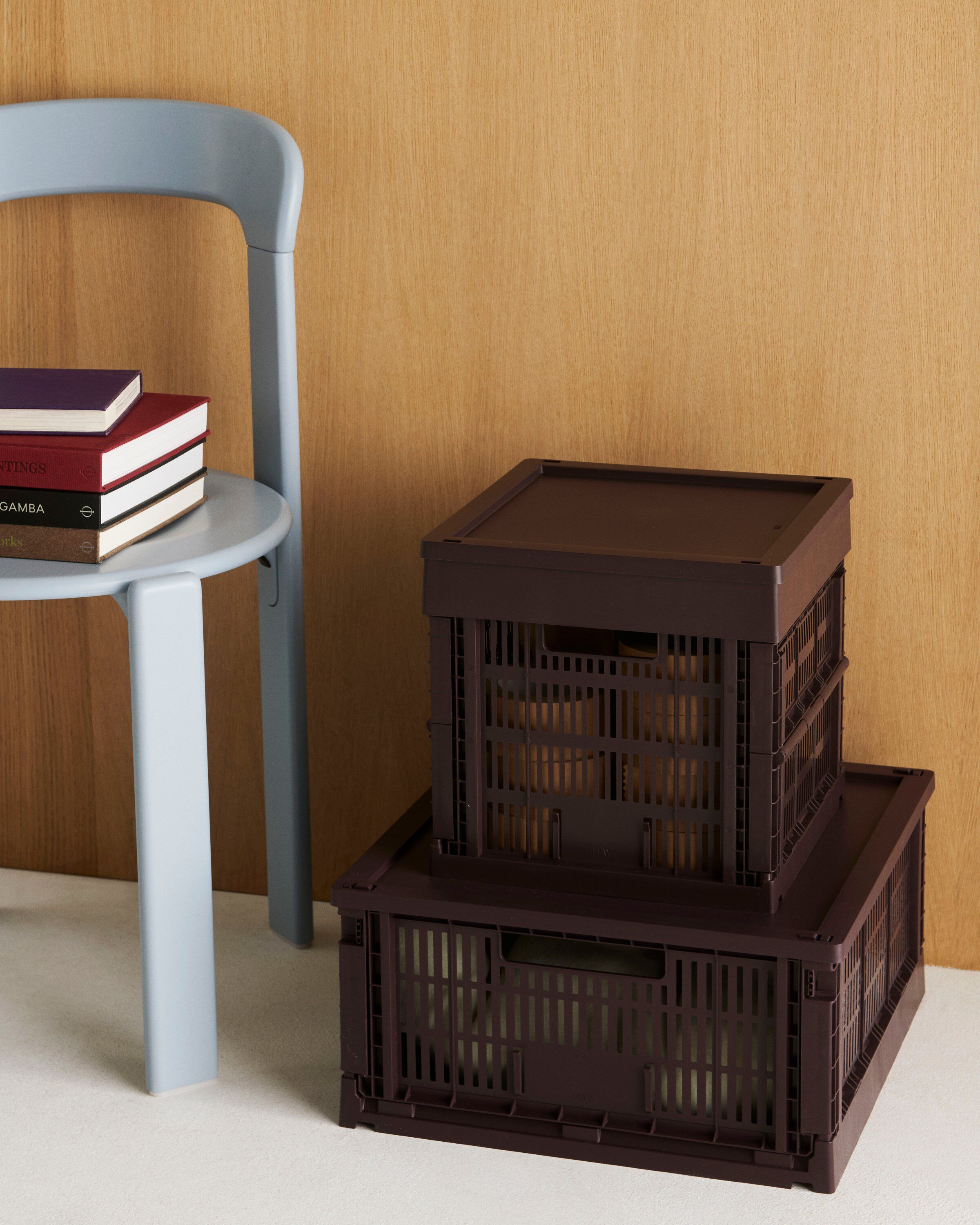 HAY Colour Crate Lid Plastic-Medium Square / Cube-Bordeaux