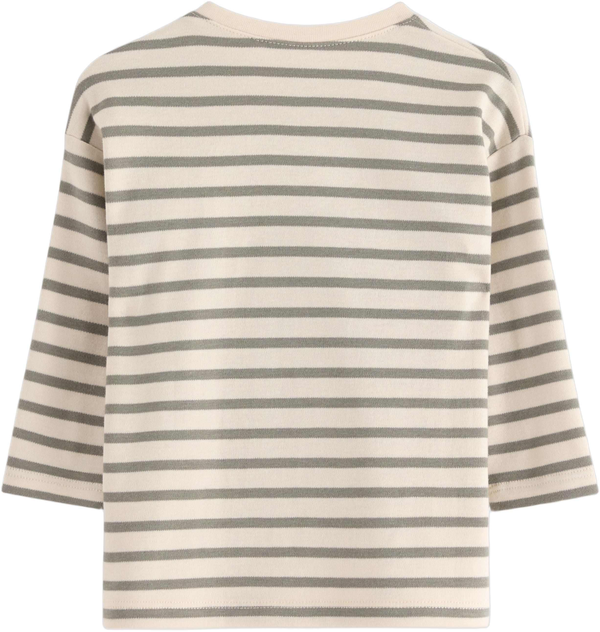 Lang&aelig;rmet top i bl&oslash;d bomuldsjerse