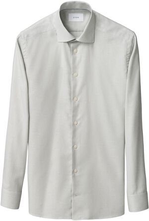 Contemporary Fit Light Green Melange Semi Solid Fine Twill Shirt