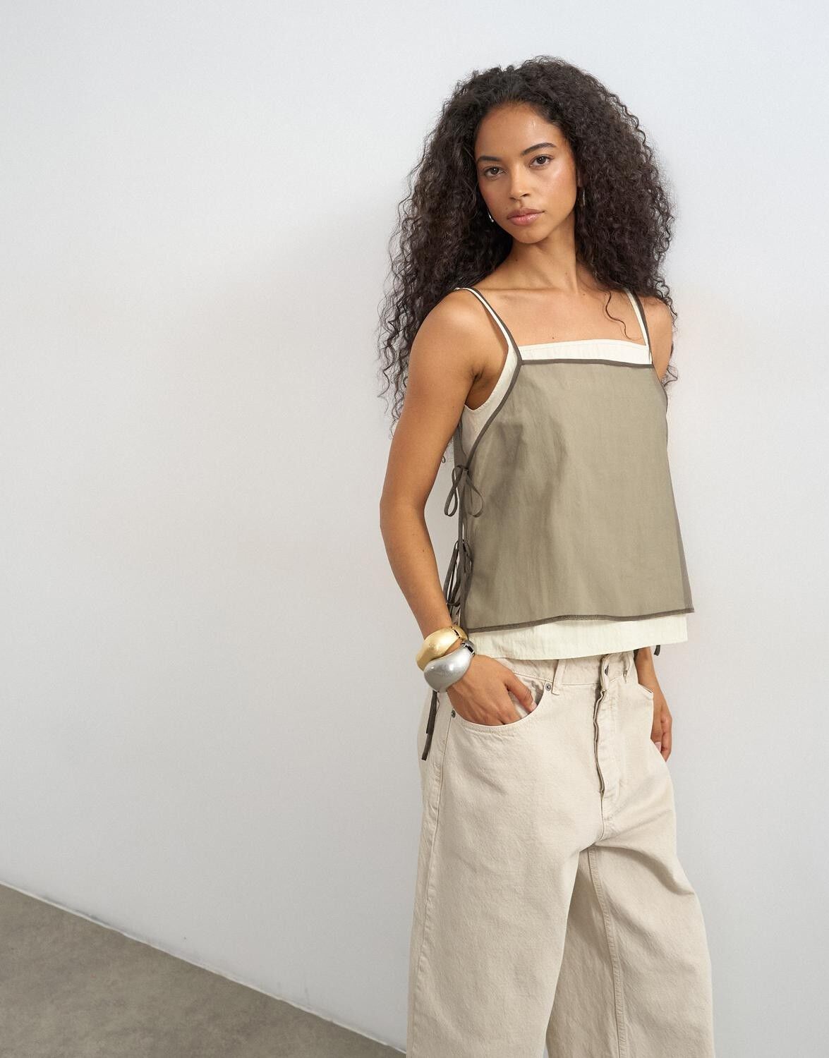 Tstilda Side Tie Cami Top Wvn