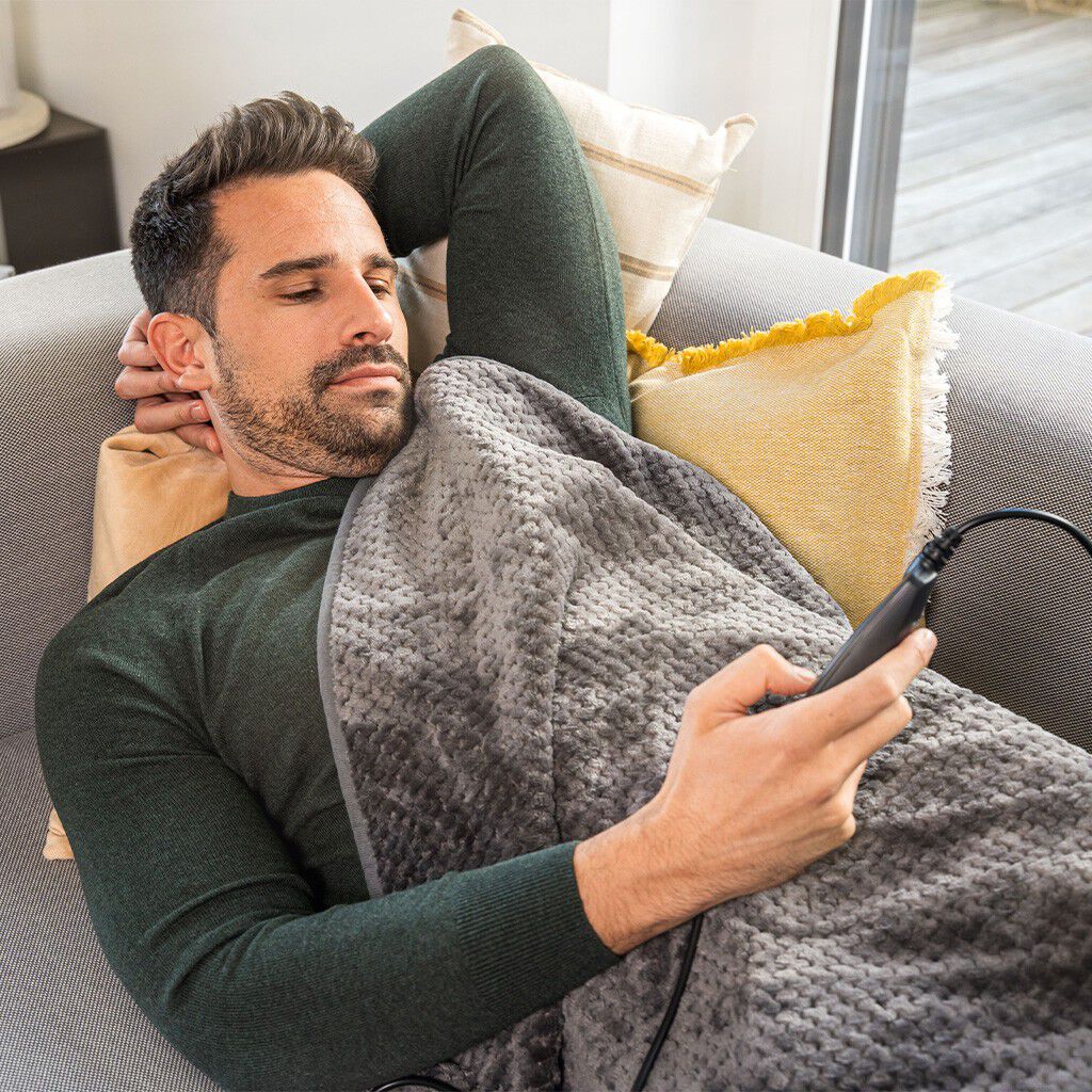 Wellbeing HD 65 M&oslash;rk Gr&aring; Varmepledd 180x130 cm