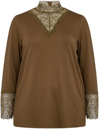 Curvy WA-STELLA 8 Bluse M&oslash;rk sand