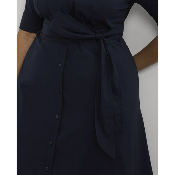 Belted Cotton-Blend Shirtdress