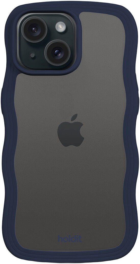 Wavy Case iPhone 16e/15/14/13 Midnight Blue/Transparent