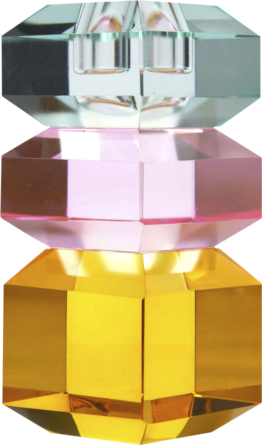 Krystal stage, lys mynte/lys pink/gul, 13x6x6 cm