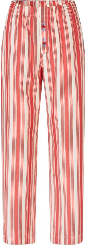 2487 Striped Embroidered Cotton, Gathered Boxer Pants