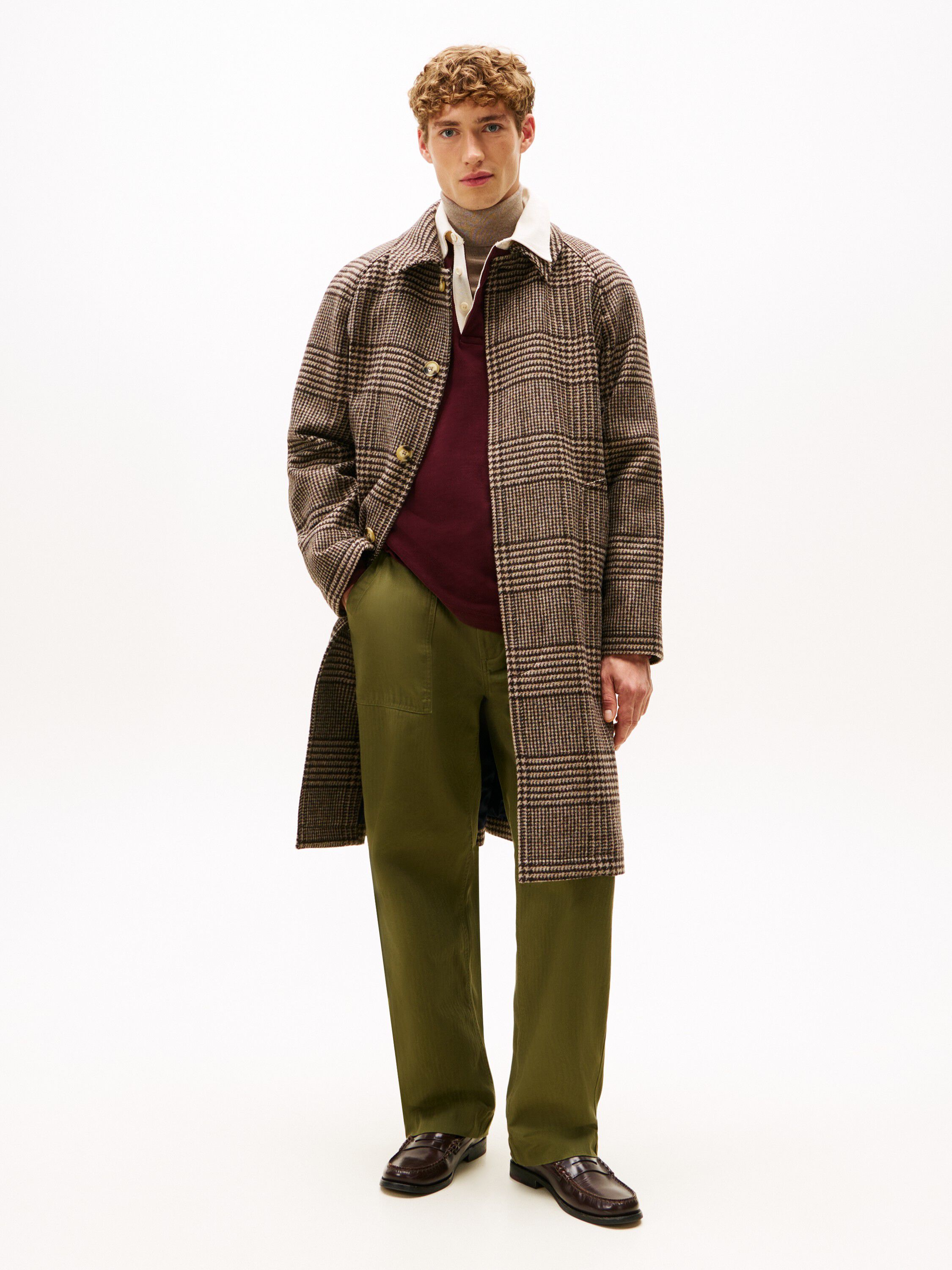 WOOL CHECK COAT