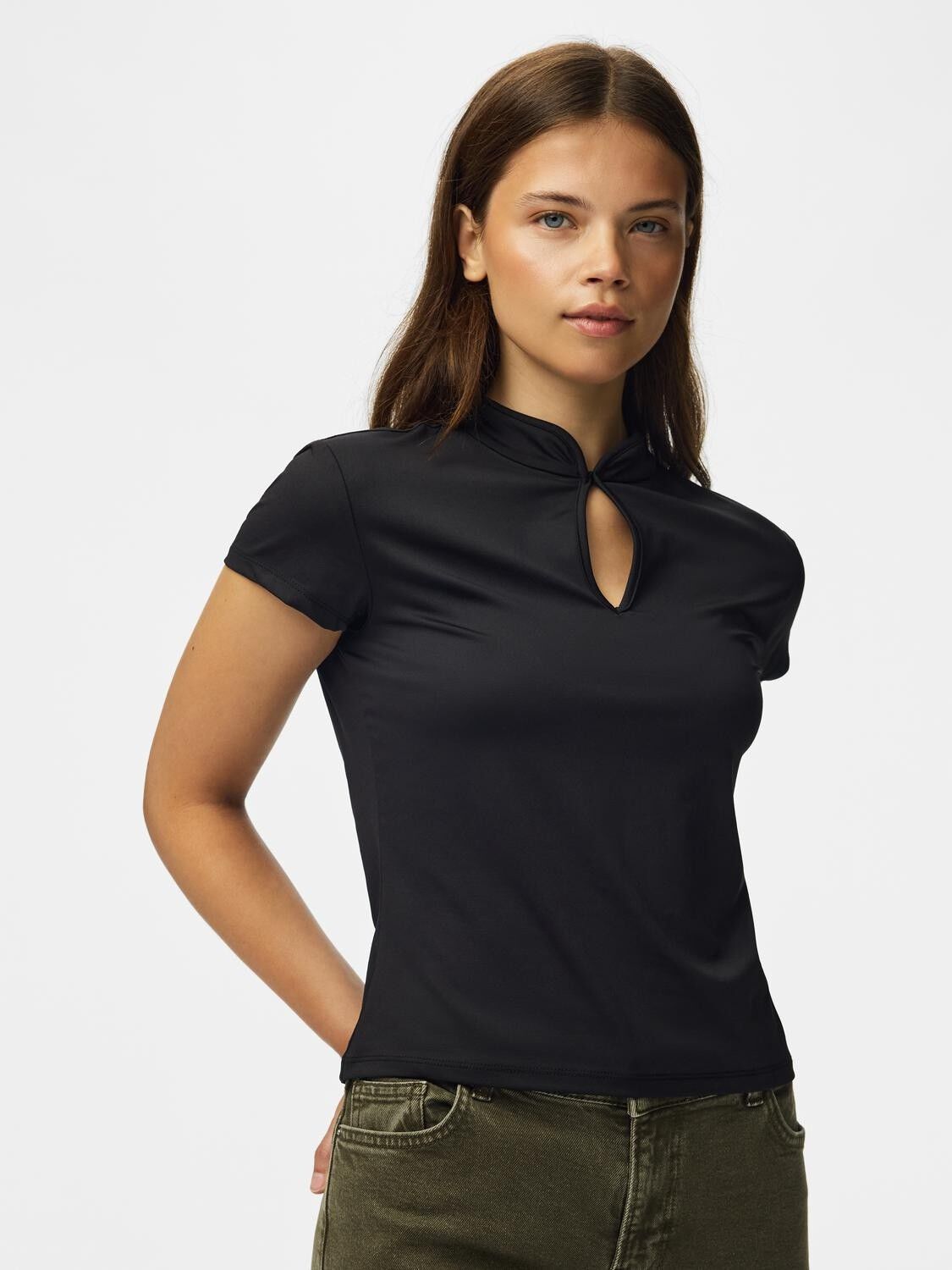 Pcaida Ss High Neck Top Jrs D2D