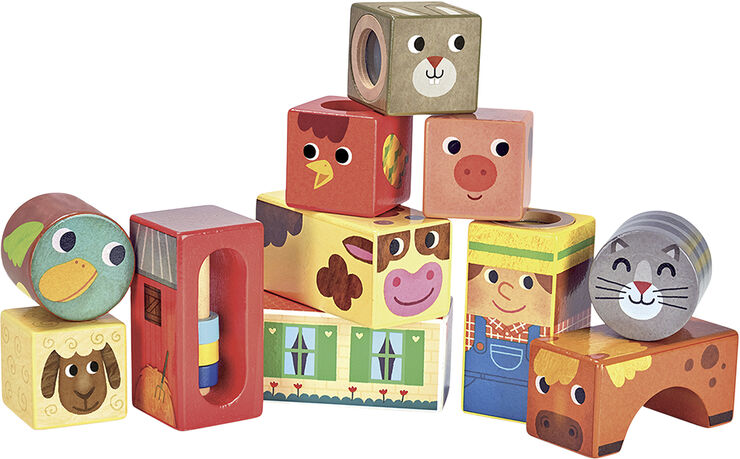 Vilac - Træklodser med lyd - Bondegårdsdyr