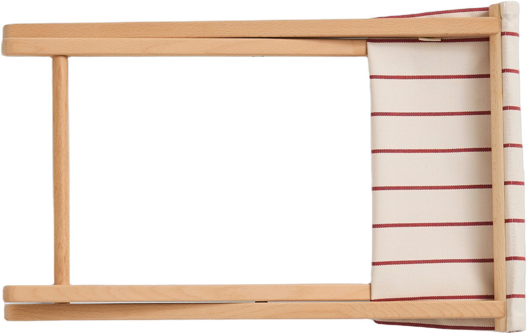 Outdoor Market Folding Stool - Beige with red stripe -