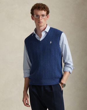 Cable-Knit Cotton Sweater Vest