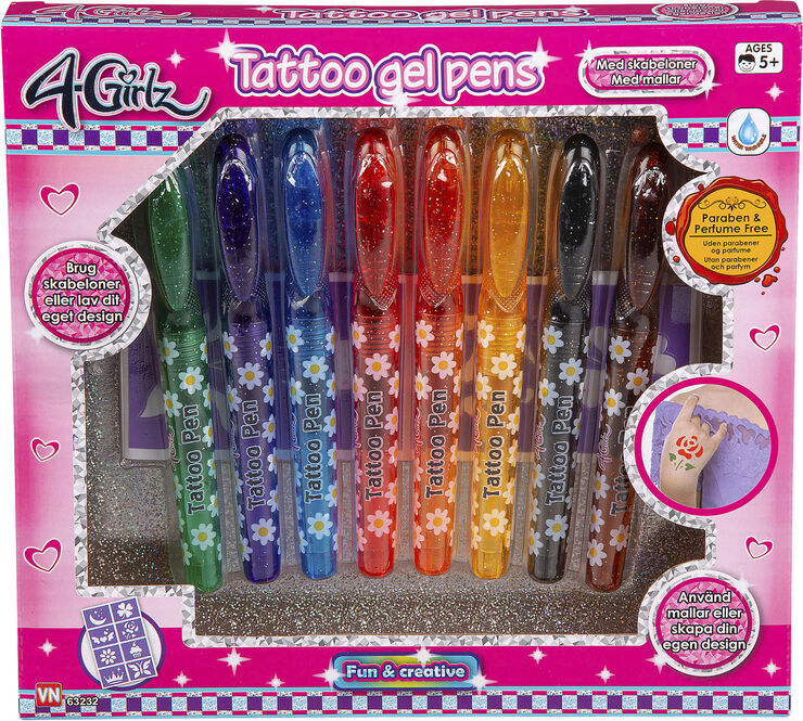 4-GIRLZ 8xTATOO PENS-ARK