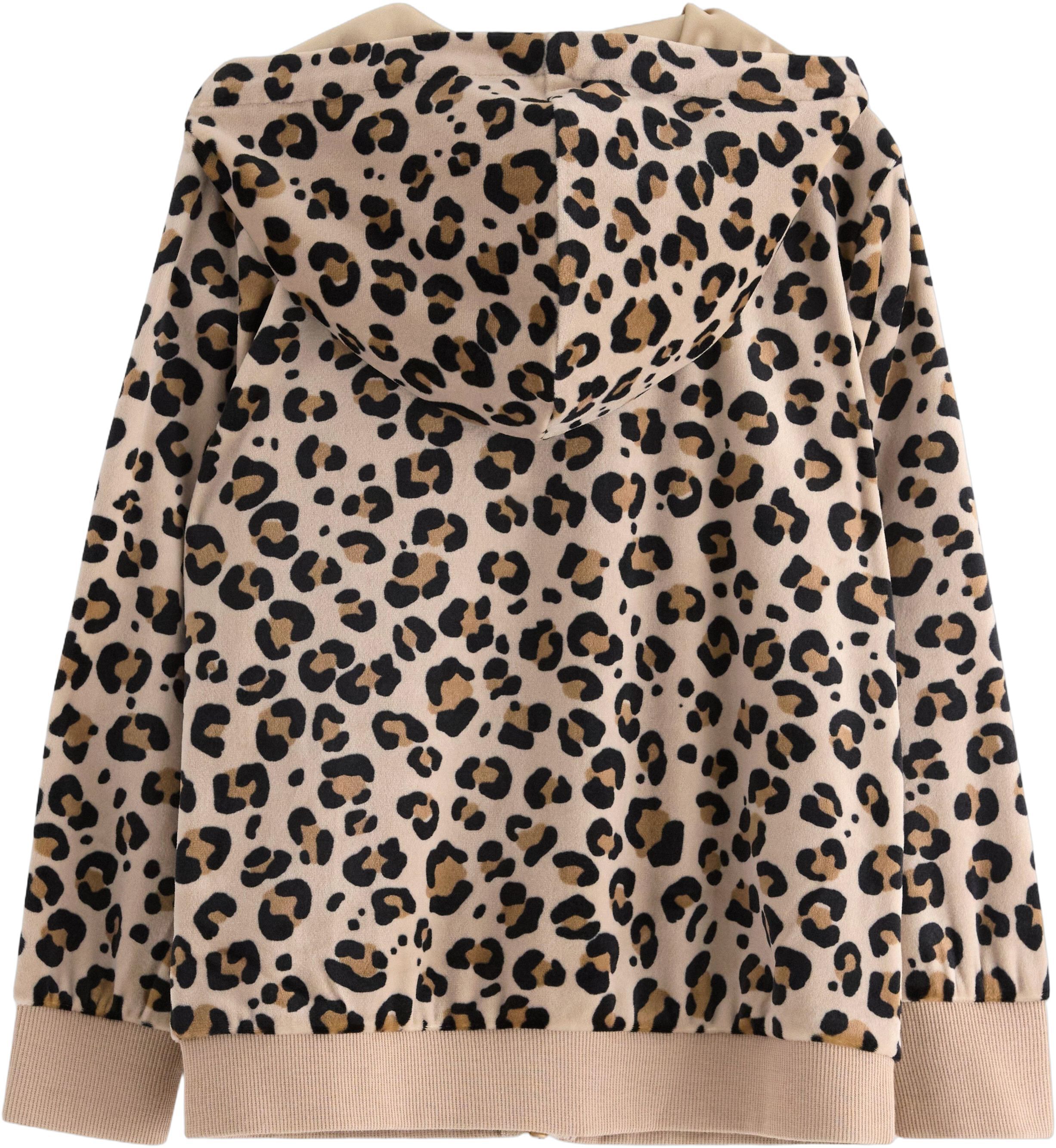 Soft velour hoodie with relaxed fit