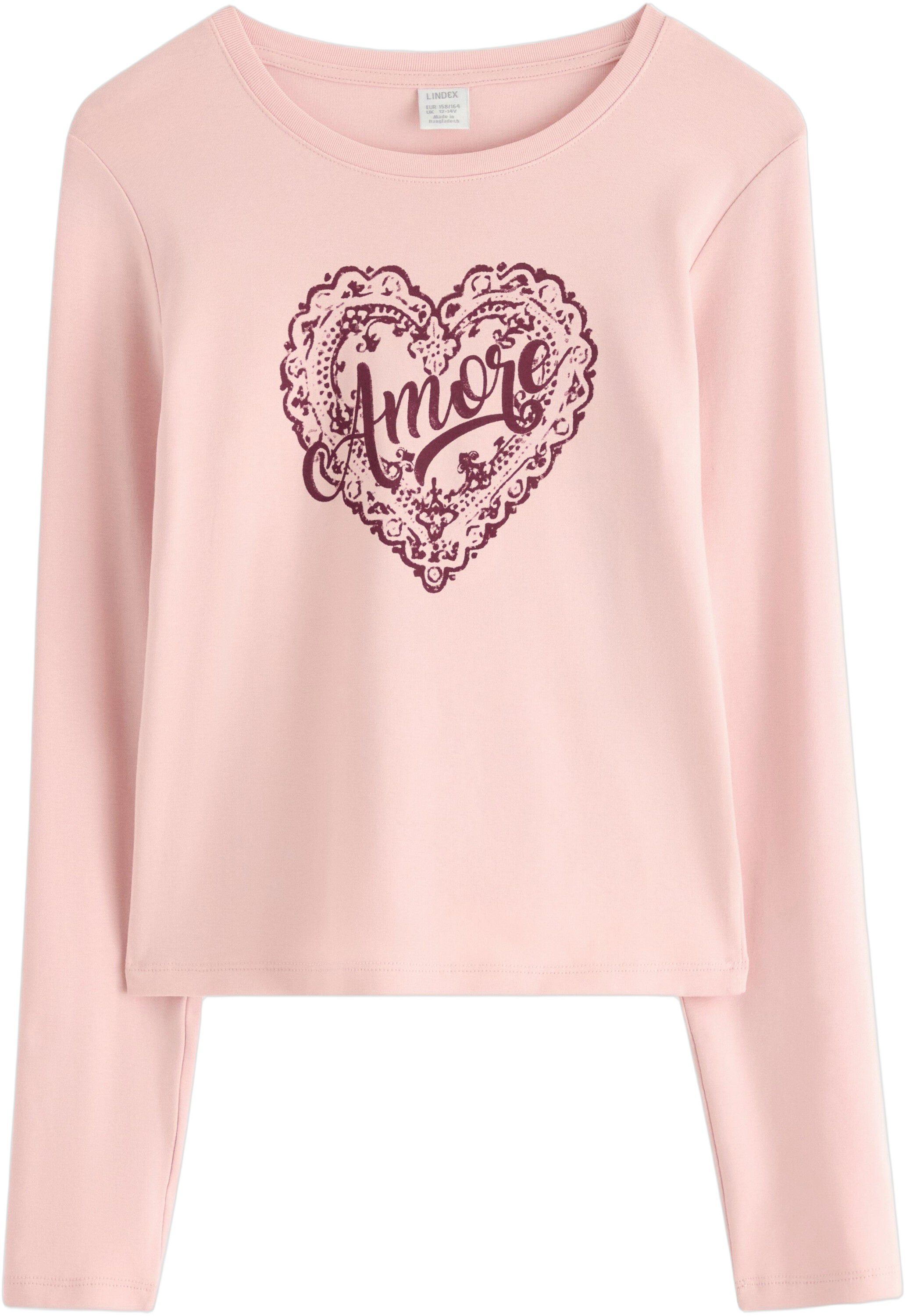 Long-sleeved top in soft cotton jer
