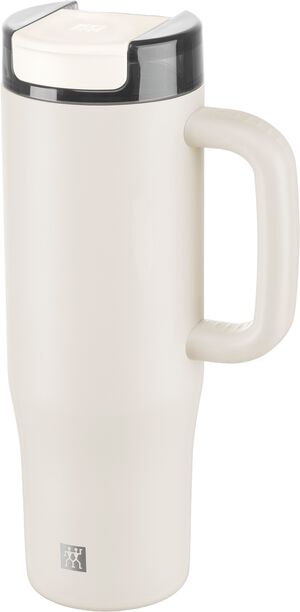 Termokrus med suger&oslash;r, 900 ml, Rustfritt st&aring;l, Kremfarget