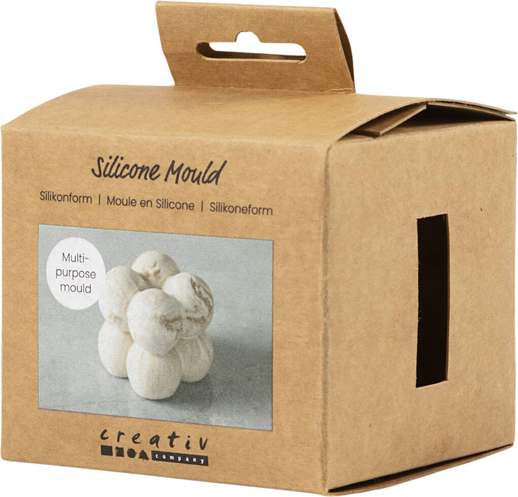 Silikoneform, Firkant med bobler, H: 4 cm.