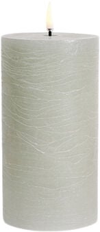 LED pillar candle, Dusty green
